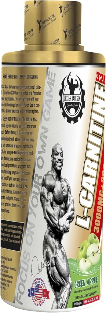 Gold Series L-Carnitine 3200 | 473.28 Ml (32 Hizmet, Yeşil Apple)