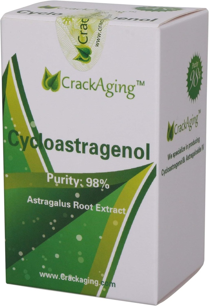 Crackaging Super-Absorption Cycloastragenol 98% Anti-Aging Supplement | Telomere Nutritional 10mg 60 Veggie Capsules in 2 Bottles