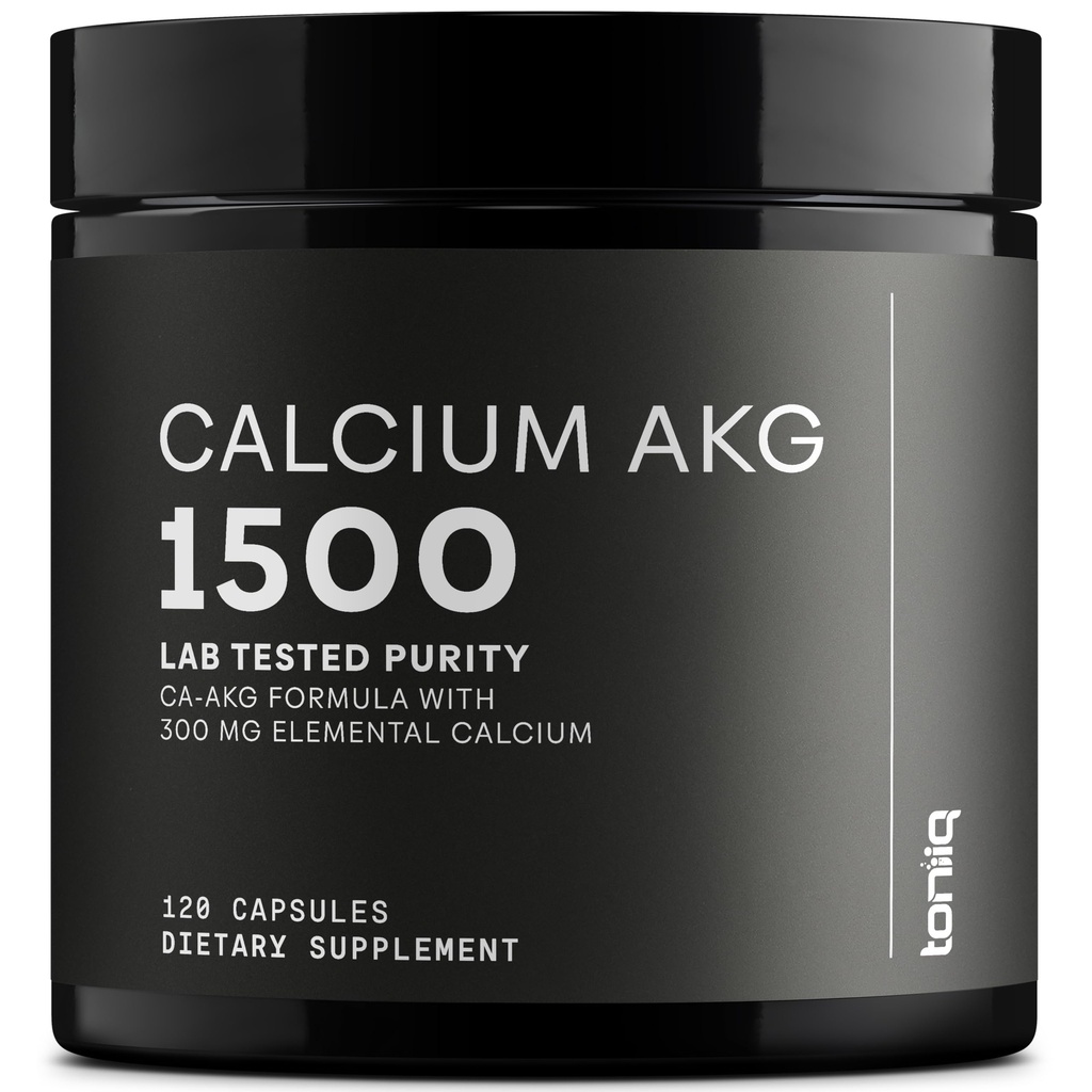 Toniiq 1500 mg Ultra Yüksek Saf Ca AKG Supplement - 99+ Yüksek derecede Purified and Bio availableuba Alfa-Ketoglutarate - Steel AKG Longevity Supplement - 120 Ca-AKG Vegetarian Capsules