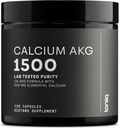 Toniiq 1500mg Ultra High Purity Ca AKG Supplement - 99%+ Highly Purified and Bioavailable Calcium Alpha-Ketoglutarate - Calcium AKG Longevity Supplement - 120 Ca-AKG Vegetarian Capsules