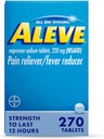 Aleve Ağrı Reliever & Ateşleme Tabletleri, Naproxen sodyum, Headache, Back and Body Pain Relief Medicine, 270 Kont