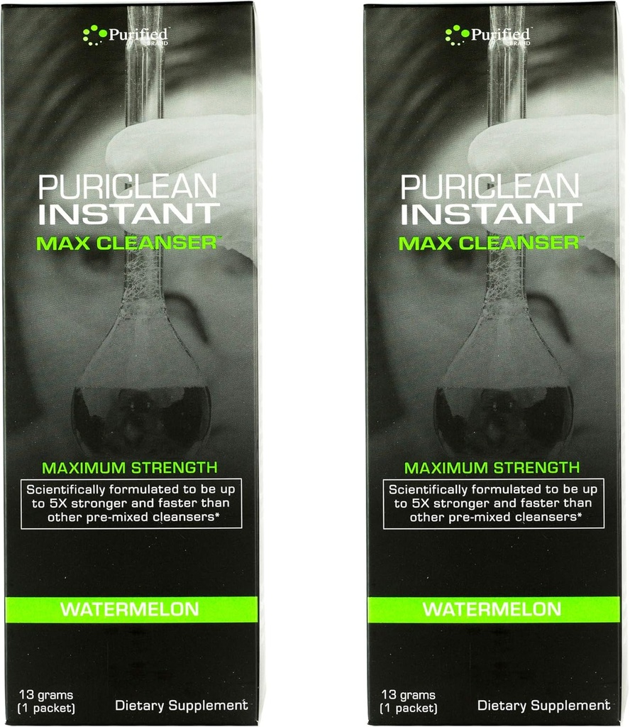 Purite Same-Day Max Detox Drink, maximum Strength Cleansing Quick Flush Potent Deep System Cleanser Watermelon Flavor (64 Oz Total) (2 Pack)