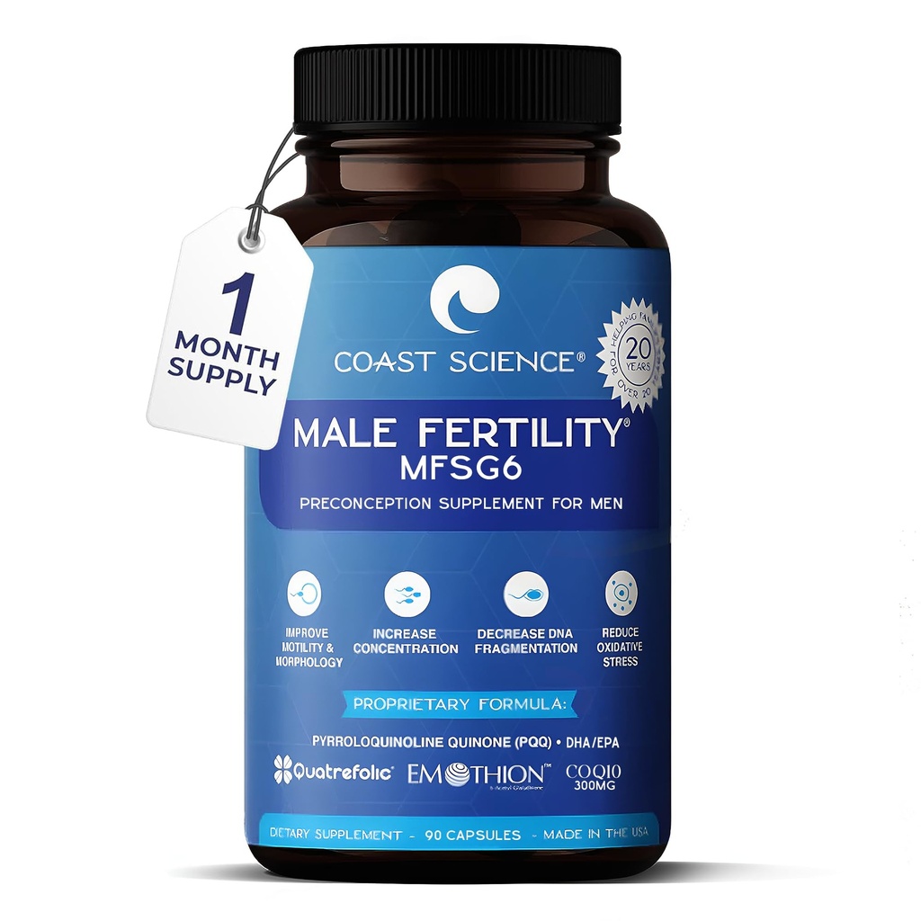 Erkek Ferttitude Supplements MFSg6 - CoQ10, Ashwaganda, PQQ - sperm Health Count ve Semenfun Ferttitude Supplement for Men - Adds Prenatal Vitamins and PQ - 90 Capsules