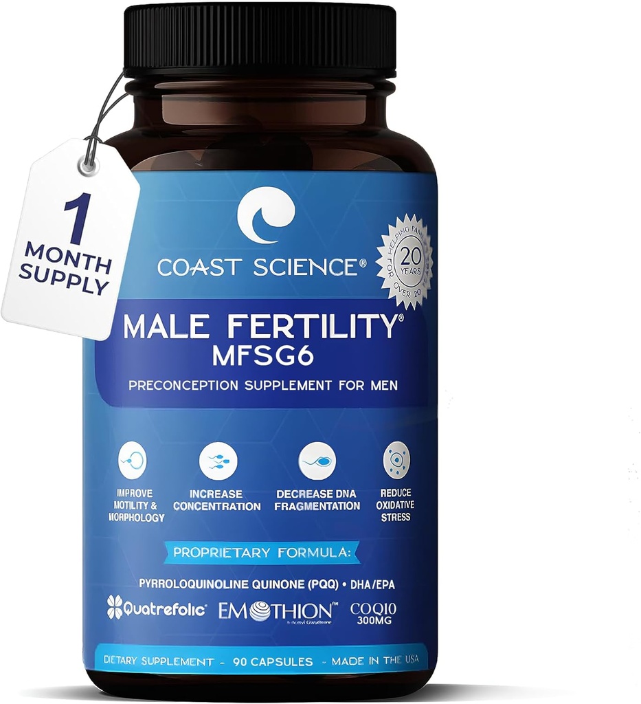 Erkek Ferttitude Supplements MFSg6 - CoQ10, Ashwaganda, PQQ - sperm Health Count ve Semenfun Ferttitude Supplement for Men - Adds Prenatal Vitamins and PQ - 90 Capsules
