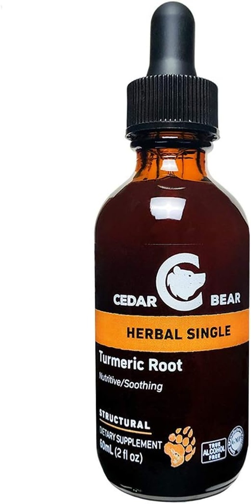 Cedar Bear Turmeric Root (Curcuma Longa) υγρό βοτανικό συμπλήρωμα που υποστηρίζει υγιή κυτταρική δραστηριότητα, και διεγείρει την ανοσοποιητική λειτουργία 2 Fl Oz