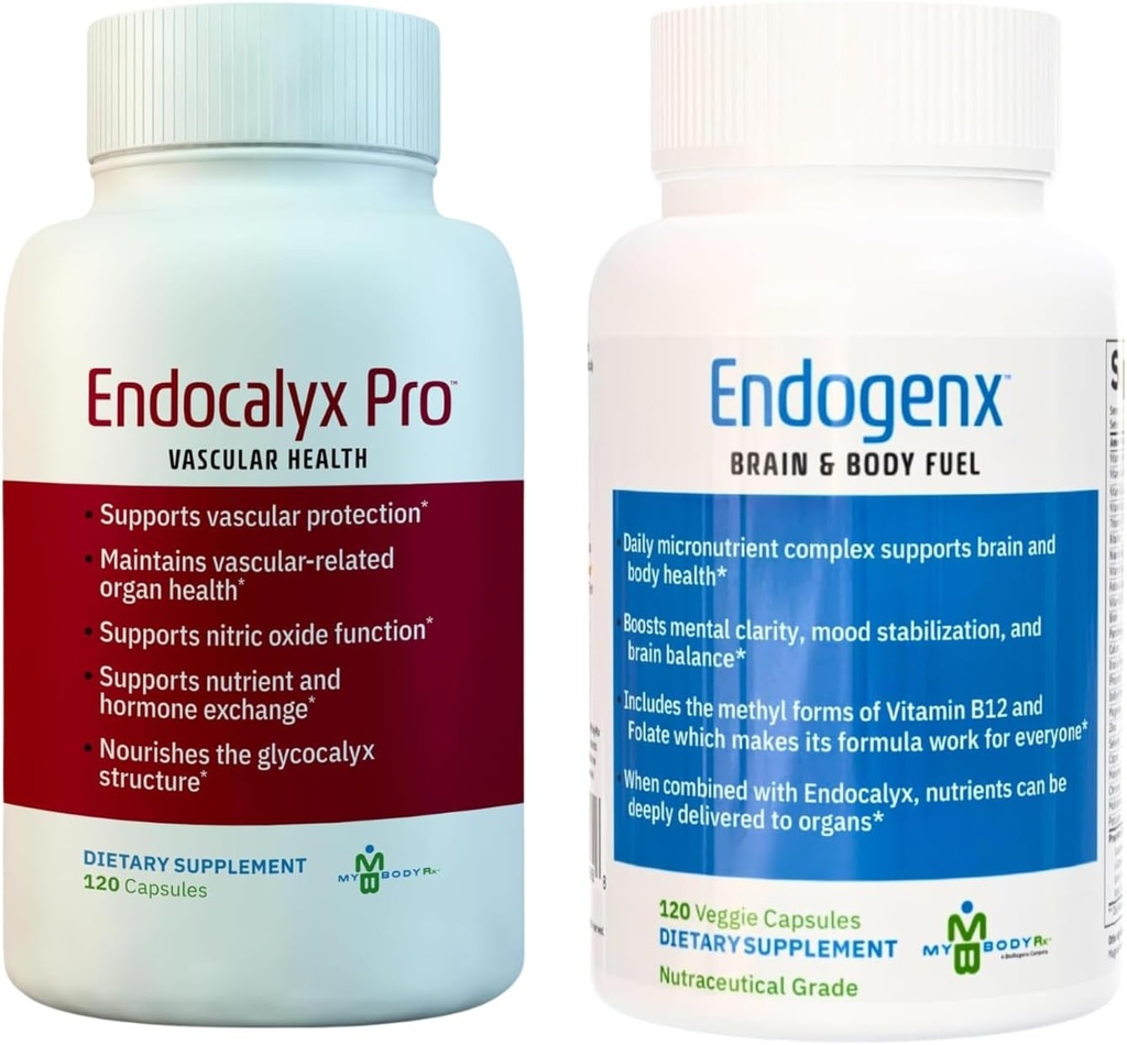 Endocalyx Pro & Endogenx Health Essentials Combo: Advanced Vascular Protection, Nitric Oxide Support, and Comprehensive Multi-Vitamin Brain & Body Supplement - 240 Capsules