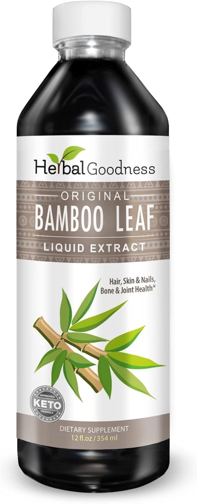 Herbal Papaya Bamboo Silica Supplements Organik Ekstraksiyon 12oz - Organik Saç, Skin ve Nails Vitaminleri ile Sıvı Silica