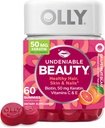 OLLY Undeniable Beauty Gummy, For Hair, Skin, Nails, Biotin, C, Keratin, Chewable Supplement, Grapetre, 30 Day Supply - 60 Countpetre