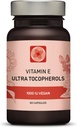 E 1000 IU Ultra Tocopherol 450 mg Vitamin E Vegan - Tüm 4 Tocopherols - Alpha Tocopherol + Beta Tocopherol + Gamma Tocopherol + Delta Tocopherol – Benzersiz d Alpha (60)