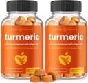 Turmeric Gummies for Adults & Kids with Ginger & Black Pepper Extract | 95% Curcuminoids | Vegan Natural Curcumin Joint Support | 120 Tumeric Gummy Supplements (2-Pack)