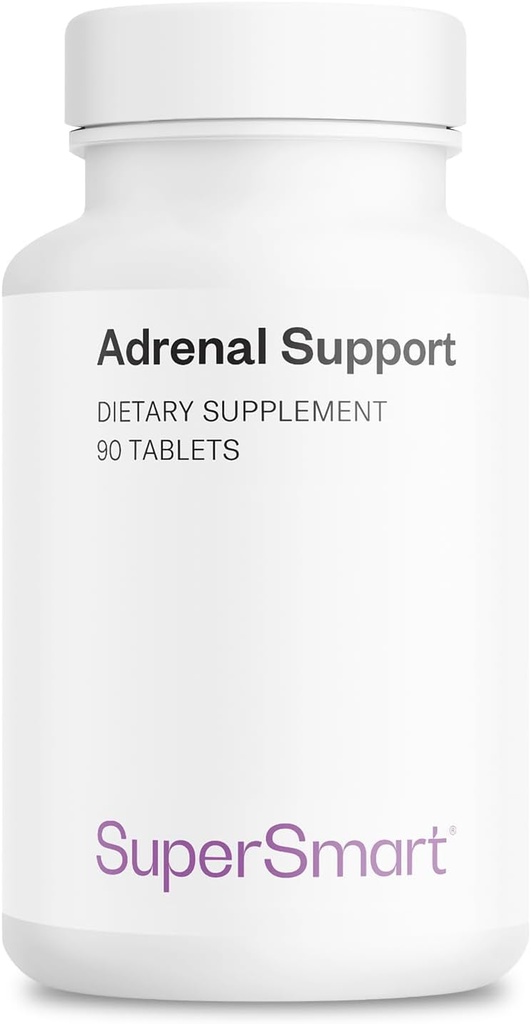Supersmart - Adrenal Support (Advanced Formula) - Rhodiola Rosea, Holy Basil Tulsi, Magnezyum - Adaptojenik Herbs Supplement | Non-GMO & Gluten Free - 90 Tabletler