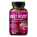 GriMed Beet Root with Grape Seed Extract, Maca Root, Red Spinach & Ashwagandha – 180 Sebze Capsules