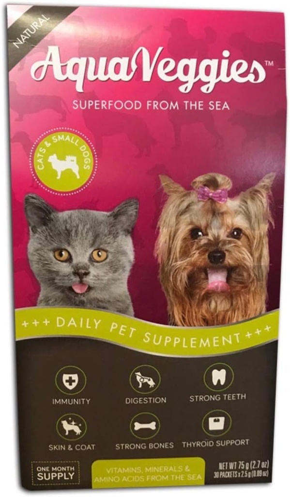 Superfood from The Sea for Pets, 75g Small Dog/Cat 30 x 2,5 g Daily Superfood Packs (Month Supply) Muti-Vitamin/Digestion/Skin&Coat/Immunity/Energy SUPERFOOD Nutrition!