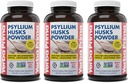 Yerba Prima Psyllium Husks Toz - 12 oz (Pack of 3) - Doğal Fiber Supplement - Kolon Temizleme - Vegan, Non-GMO, Gluten-Free (Yeni Etiket - Ambalaj Vary)