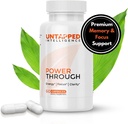 Power Through - Nootropic Brain Supplement for Memory and Focus with L-Theanine, Bacopa Monnieri, Rhodiola Rosea, B12, Enerji Pills, Mood Support & Best Brain Supplement for Memory Focus