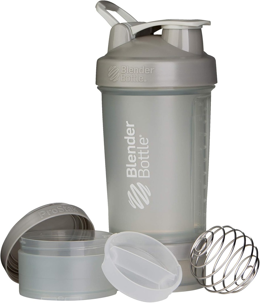 BlenderBottle Shaker μπουκάλι με Pill Organizer και αποθήκευση για ProStak Pro Stak Σύστημα, 22-Ounce, Pebble Γκρι