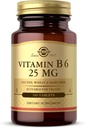 Solgar Vitamin B6 25 mg, 100 Tablets - Υποστηρίζει τον Ενεργειακό Μεταβολισμό, την Υγεία της Καρδιάς & το Υγιεινό Νευρικό Σύστημα - B Complex Supplement - Vegan, Gluten Free, Dairy Free, Kosher - 100 Servings