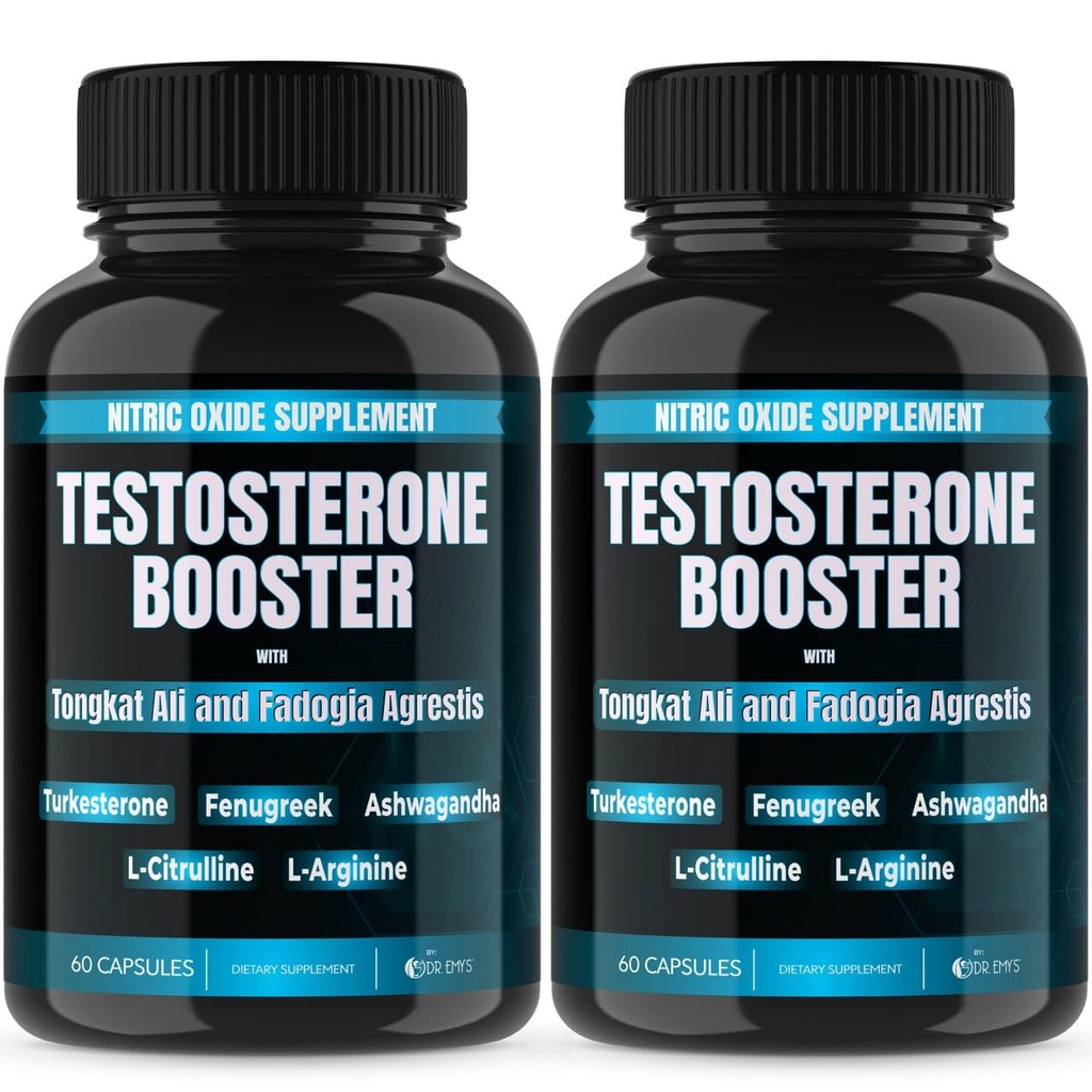 Dr. Emy's (2 Pack testosteron ATM-Tongkat Ali Fadogia Agrestis Nitric Hoffman Ashwagandha Supplement for Men with L Arginine Citrulline Fenugreek - Turkesterone Pre Workout Pump (120 Capsules)