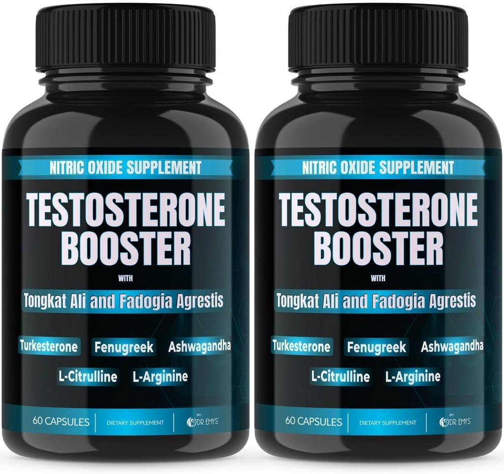 Dr. Emy's (2 Pack testosteron ATM-Tongkat Ali Fadogia Agrestis Nitric Hoffman Ashwagandha Supplement for Men with L Arginine Citrulline Fenugreek - Turkesterone Pre Workout Pump (120 Capsules)