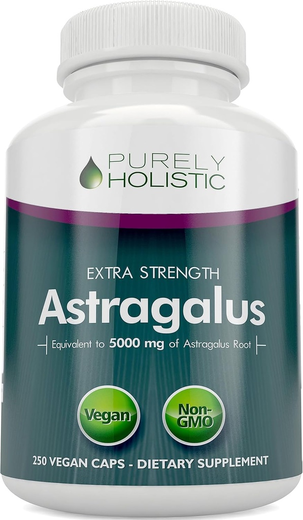 Astragalus Capsules 5,000 mg - 250 Capsules, 8+ Month Supply - Superior Strength Astragalus Root Extract 20:1 - Non GMO, Vegetarian & Vegan Friendly - Supports the Immune System & Cardiovascular