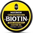 Beard Balm, μέγιστη συγκέντρωση BIOTIN, με Castor Oil και Argan & Jojoba Oils, προωθεί την ανάπτυξη, στυλ, ενισχύει & μαλακώνει Beards & Mustaches, 2 ουγγιά, Sandalwood