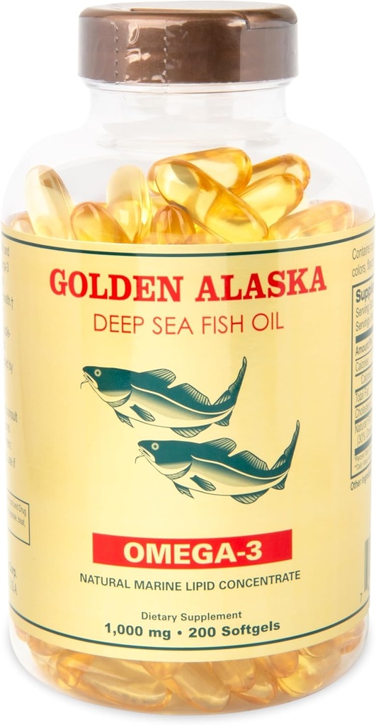 Omega 3 Alaska Deep Sea Fish Oil 1000 mg 200 Softgels