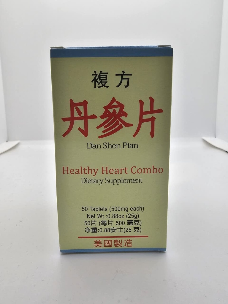 Fu Fang Dan Shen Pian Herbal Supplement Cardiovascular işlevleri ve Circulatory sistemi, Blood Stasis, Chest Distress And Angina 50 Tabletler 500 mg/each In USA