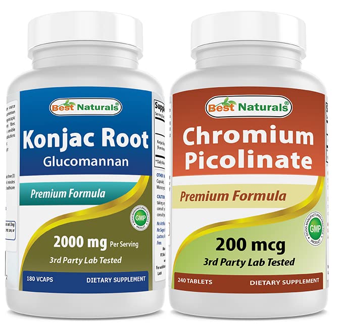 En İyi Doğallar Konjac Glucomannan Root 2000 mg & Chromium Picolinate 200 mcg