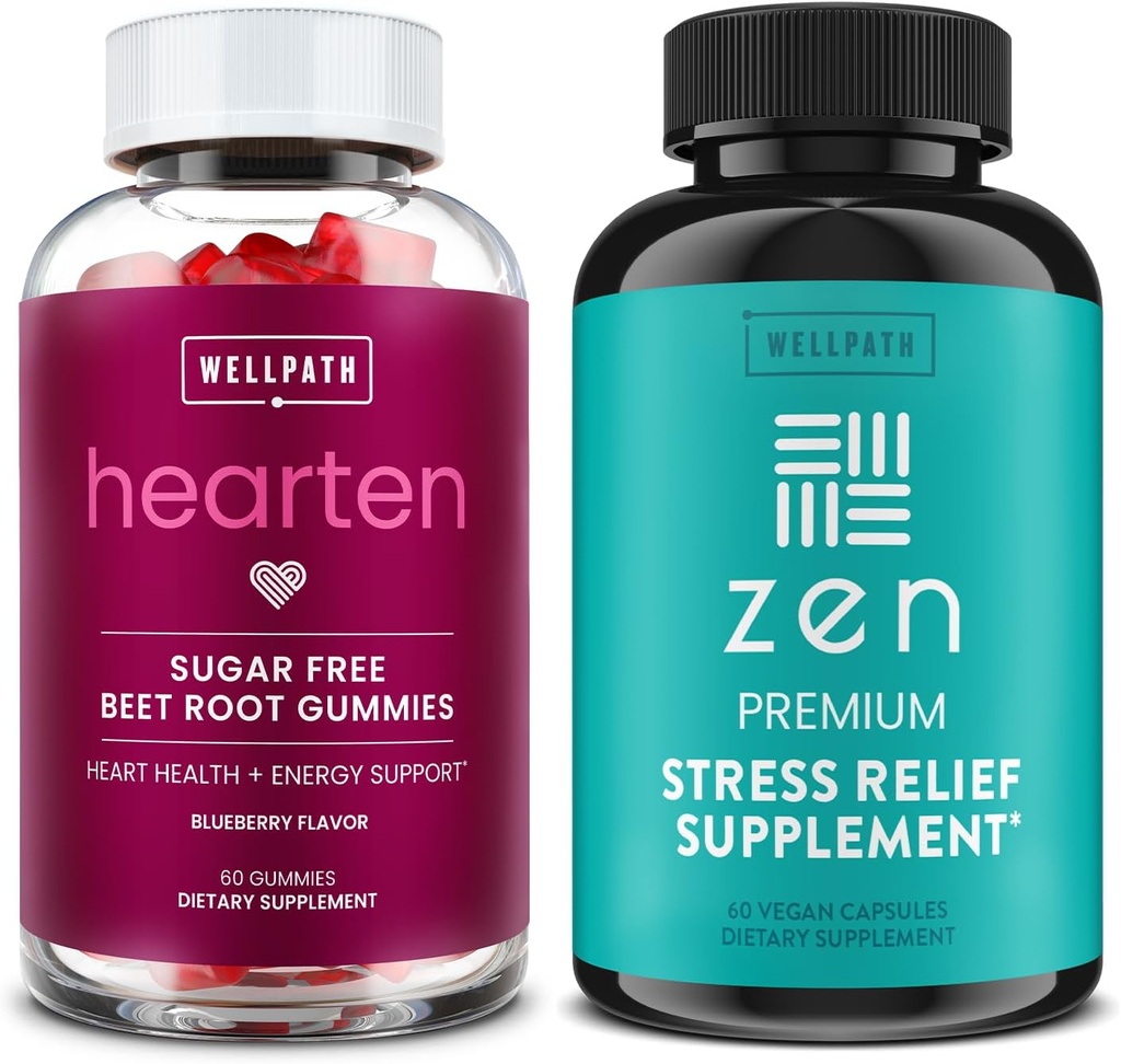 WellPath Beet Root Gummies (Sugar Free) 1500 mg – Blueberry Flavor for Blood Pressure Support and Zen Stress Relief Supplement + Mood Support | Calm, Stress & Energy Support, 60 Ct