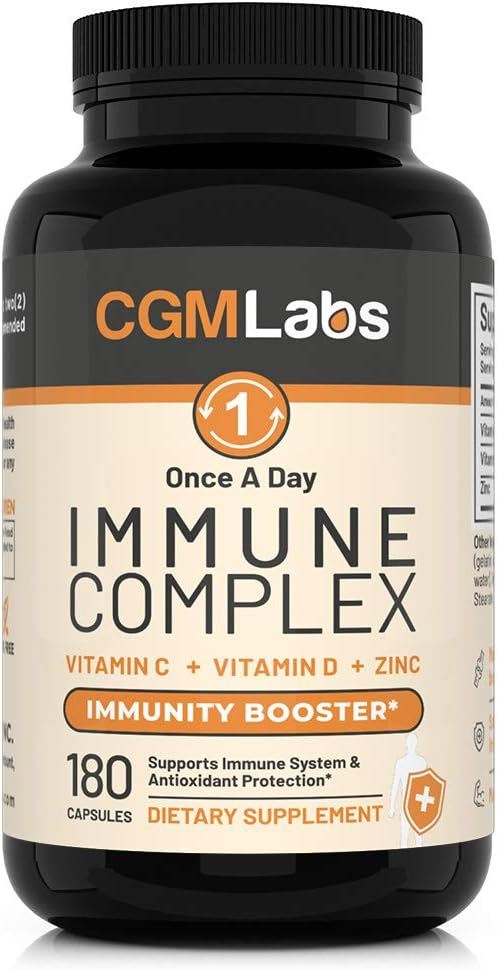 Immune Kompleksi Bir Gün - C 900 mg, Vitamin D3 2500IU, Tek Hizmette Çinko 25 mg - CGM Laboratuvarları tarafından 180 Capsules
