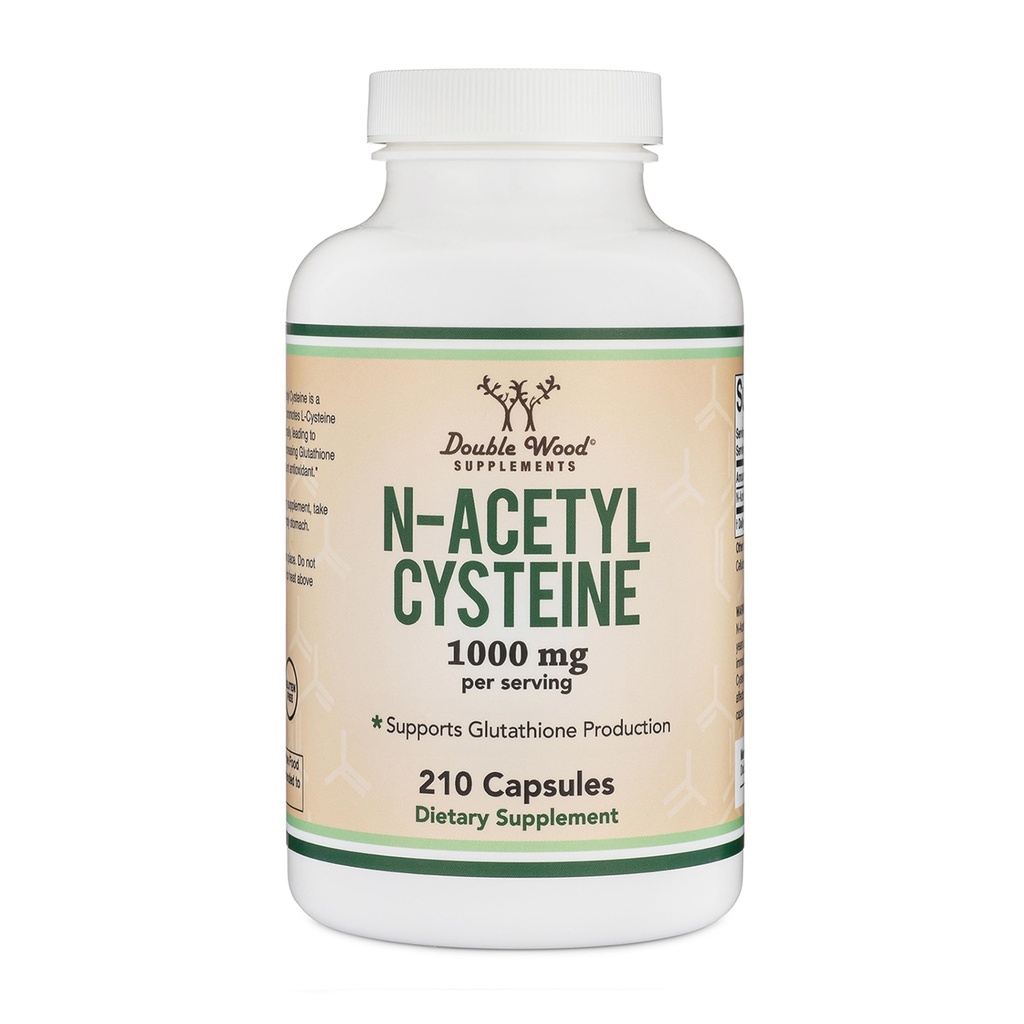 NAC Supplement (N-Acetyl Cysteine) - 99%+ Purity Tested - (1,000mg Per Serving 500mg Per Cap, 210 Capsules) (Third Party Tested) with Odor Masking Technology to Boost Glutathione Levels by Double Wood