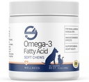 Stratford Φαρμακευτική EZ Chew Omega 3 Λιπαρά Οξέα Μαλακό Μαστίγιο Μέγιστη δύναμη - Σκύλος Ωμέγα 3 Συμπλήρωμα - Μαλακό Μαστίγιο Θεραπείες με ιχθυέλαιο για σκύλους - Μικρό και Μεσαίο Σκύλοι - 60 Μαλακά Μασούρια