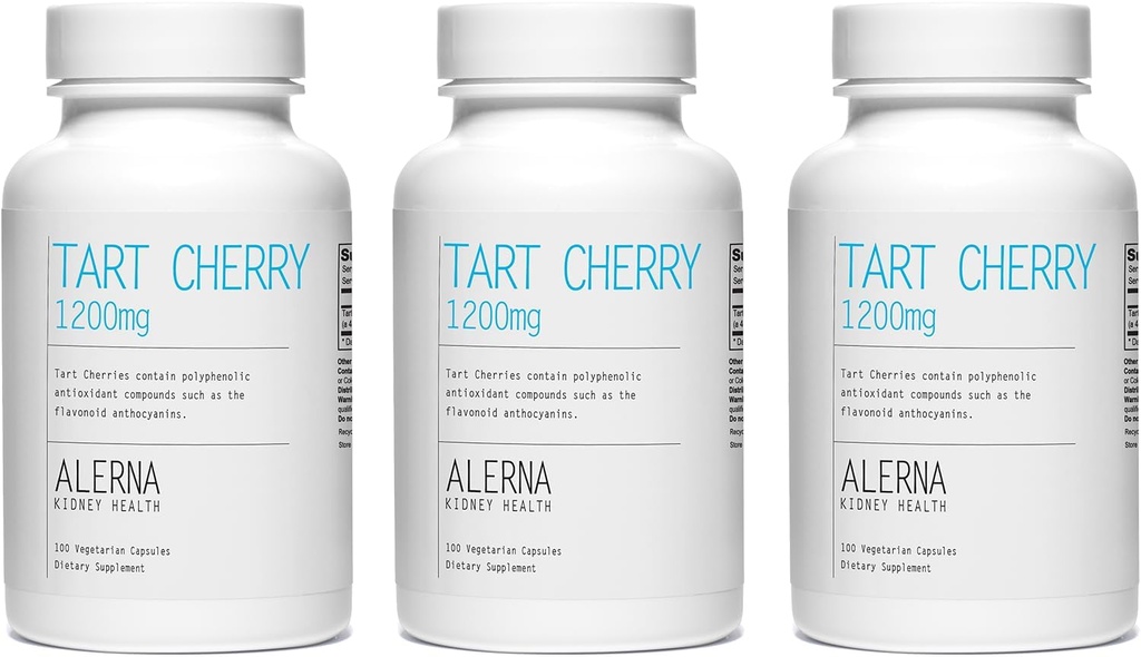 Tart Cherry, 1200 mg, 100 Vegetarian Capsules - (Pack of 3), Ortak Sağlık Desteği - Gluten Free, Non-GMOMO
