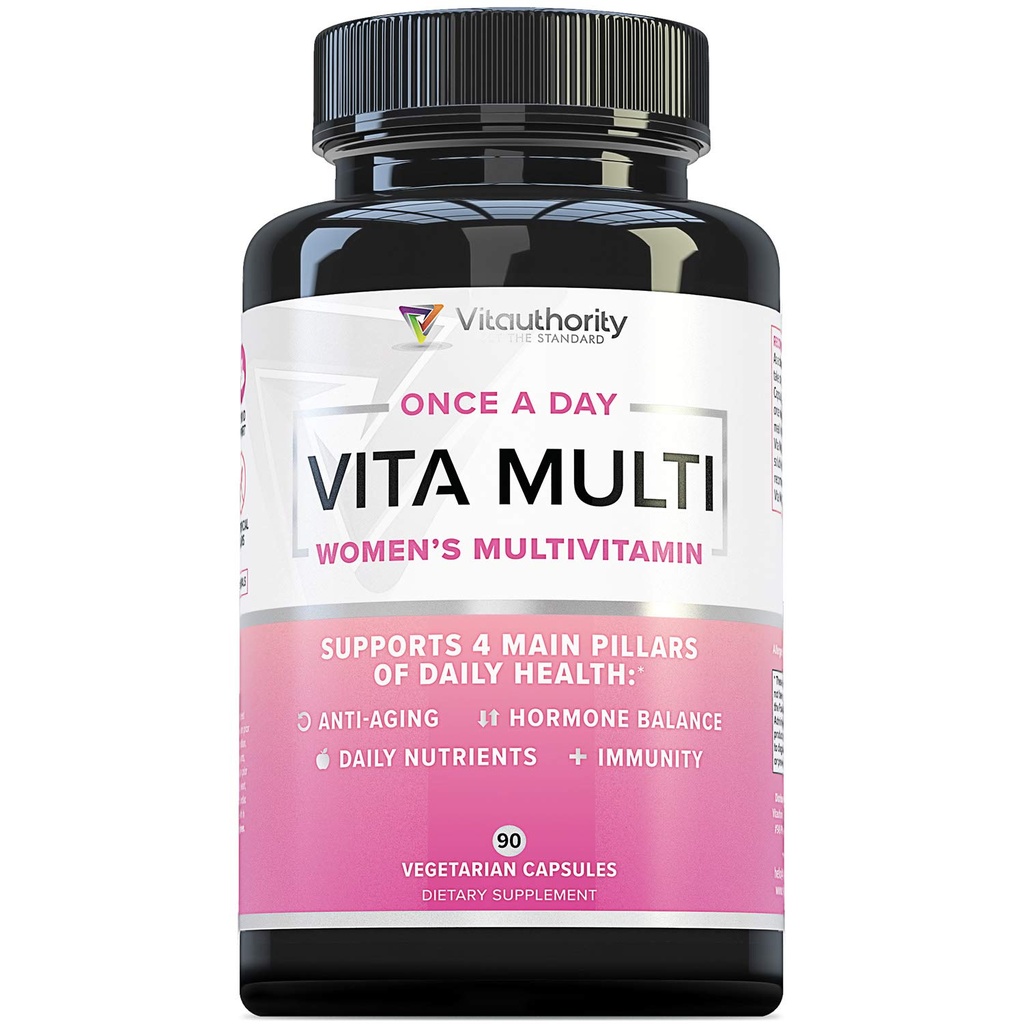 Vitauthority Multivitamin για τις γυναίκες καθημερινά Multi-Vitamin συμπλήρωμα με DIM, Iodine, Ashwagandha υποστηρίζει νεανικό σύμπλεγμα, υγιή κορτιζόλη και οιστρογόνο ισορροπία 30 ημερών