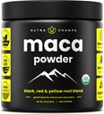 Βιολογική σκόνη Maca - Περουβιανή Grown Maca Blend με κίτρινες, μαύρες και κόκκινες ρίζες - Ζελατινοποιημένο για την ανώτερη βιοδιαθεσιμότητα - Φυσικό, Vegan & μη-GMO, 8oz