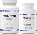 Optimal Gut ve Lung Support, Gut Health Supplement, Butyric Acid Complex, Gastrointestinal Support Supplement, 600 mg, 120 Caps and Respiratory Health Supplement, 300 mg, 90 Caps