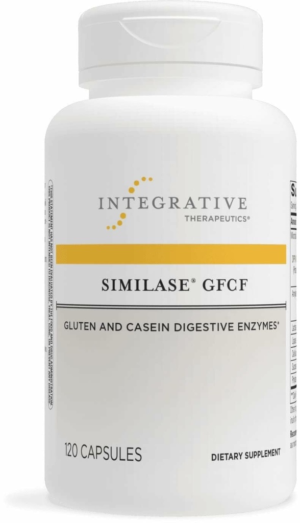 Bütünleştirici Tedaviler Similase GFCF - Yetişkinler için Enzyme Supplement - Destekler Casein & Gluten Digestion* - Gas & Bloating Support* - Dairy-Free & Vegan - 120 Kont (60 Hizmet)