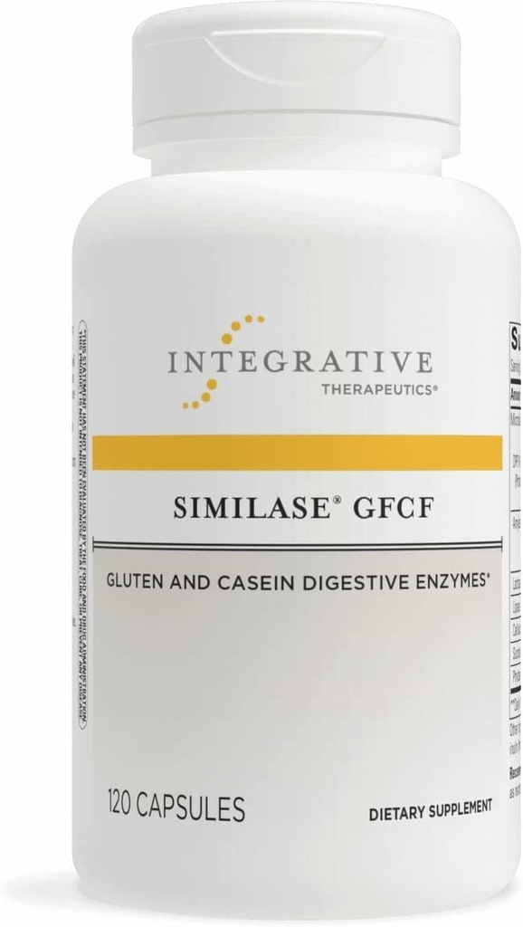 Bütünleştirici Tedaviler Similase GFCF - Yetişkinler için Enzyme Supplement - Destekler Casein & Gluten Digestion* - Gas & Bloating Support* - Dairy-Free & Vegan - 120 Kont (60 Hizmet)