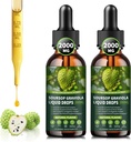 (2 Pack) Soursop Graviola Liquid Drops 2000 mg, Hücre Desteği ve Rejenerasyon için %98 Aborsiyon, Immune Boost, Liver, Herbal Goodness, Soursop Bitters Liquid-Sugar/Gluten Free, Natural Flavor, 4 Fl Oz