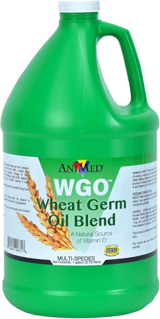 AniMed WGO Buğday Germ Oil Mix for Horses and Dogs (1 Gallon Şişe)...