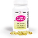 GeriCare High-Potency Vitamin E Capsules – 400 IU for Skin & Immune Support, 180 mg | 100 Count | Organik Vitamin E for Women and Men