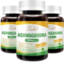 Lovita KSM-66 Ashwagandha | Highly Interd |% 5 Withanolide |% 95 Black Pepper Piperine | Stres Yardım & Enerji Desteği | Vegan, Gluten Free | 130 Capsules (Pack of 3)