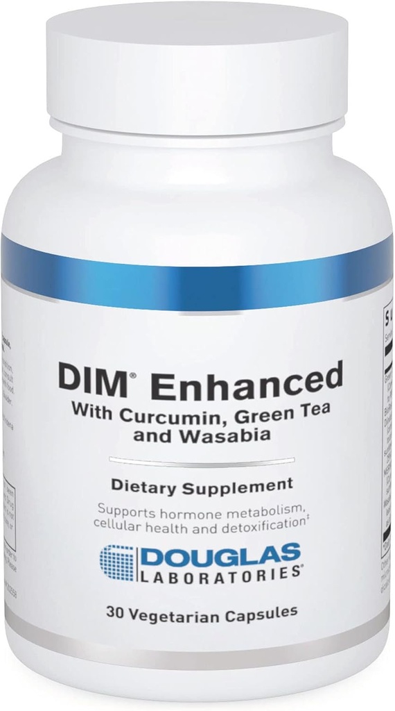 Douglas Laboratories DIM Enhanced - Υποστηρίζει την ισορροπία ορμονών, Κυτταρική υγεία & Detox* - Με αντιοξειδωτικά, Πράσινο εκχύλισμα τσαγιού & Wasabia - 30 κάψουλες χορτοφάγων