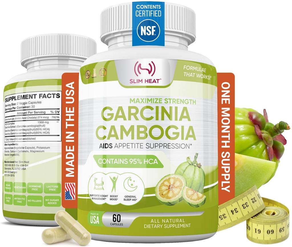 % 100 Saf Garcinia Cambogia Extract with 95 HCA - Gıda Cravings - Kadınlar ve Erkekler için En İyi Karb Bloker - Max Strength Garcinia Cambogia Raw Diyet Pills ABD'de Yaptı - 60 Veggie Capsules
