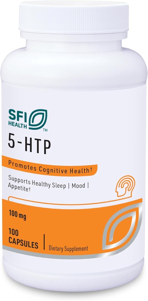 Klaire Laboratuvarları SFI Health 5-HTP 100 mg - Griffonia Tohum Ekstraksiyonundan Hipoallergenik 5HTP - Hydroxytryptophan Serotonin Destek Supplement Mood (100 Capsules)