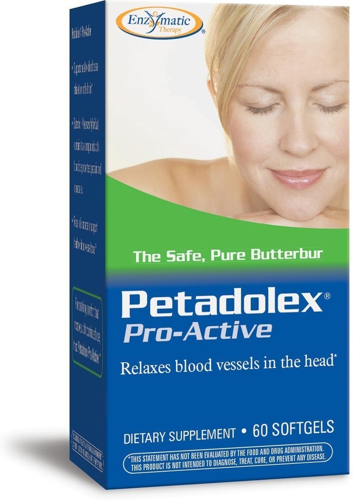 Nature's Way Petadolex Pro-Active, Blood Gemi Health and Relaxation in the Brain with Patented Butterbur*, 60 Softgels