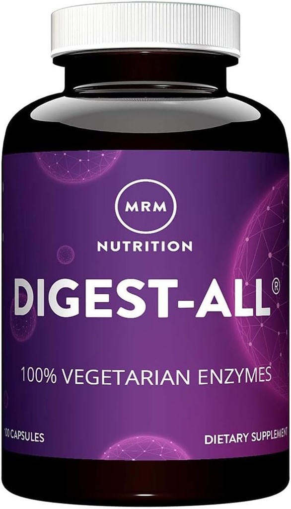 MRM Beslenme Digest-All ® | Digestive Enzymes | Geliştirilmiş Digestion ve Abxia | Lactase + Amylase + Lipase| Bloating ve Gas| 100% Vegetarian | Gluten-Free | 50 Hizmetler