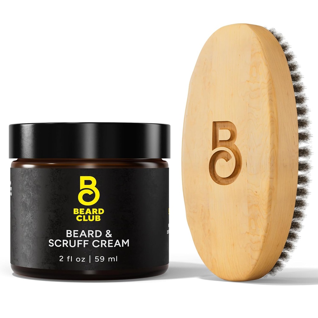 Ayıd Club Original Beard Cream & Boar Bristle Beard Finger for Men - Moisturizing and Hydrating for Healthier Face Hair & Skin - Birchwood Beard Brush for Styling & Taming