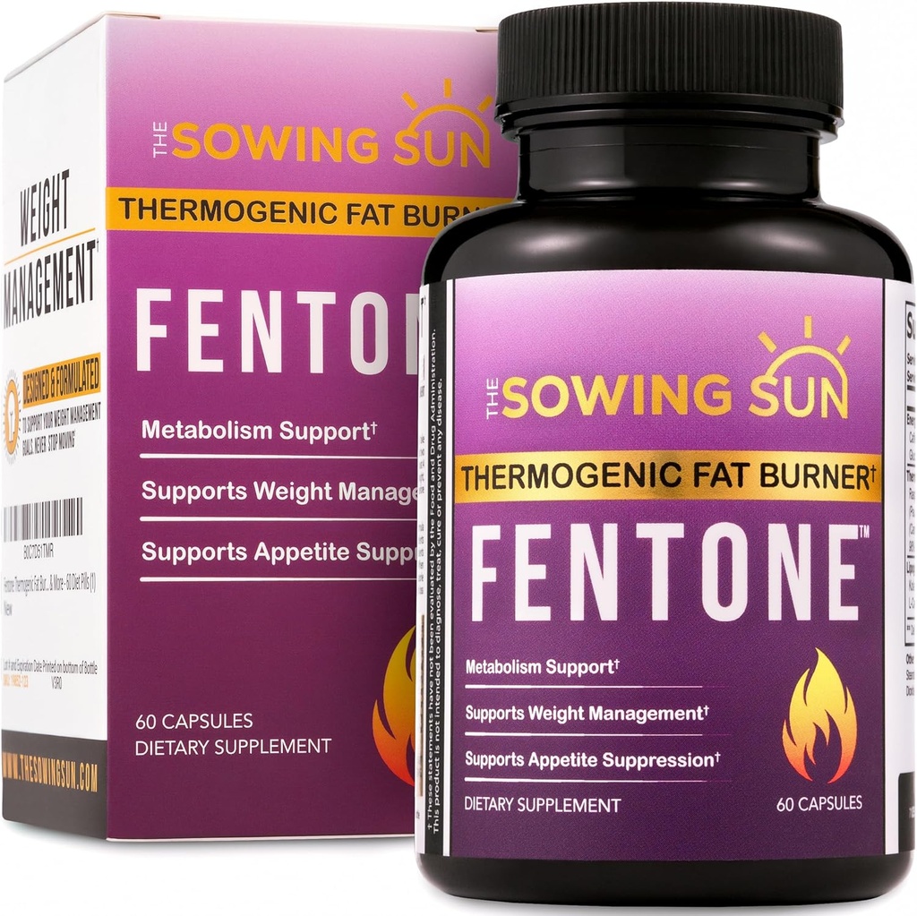 Θερμογόνο Fentone Fat Burner Energy Booster, Ορεκτικό Καταπιεστικό, Κλινικά Σπουδασμένη απώλεια βάρους, καύση λίπους, Phenylethylamine HCl, L- Καρνιτίνη, Ketones - 60 χάπια διατροφής (1)
