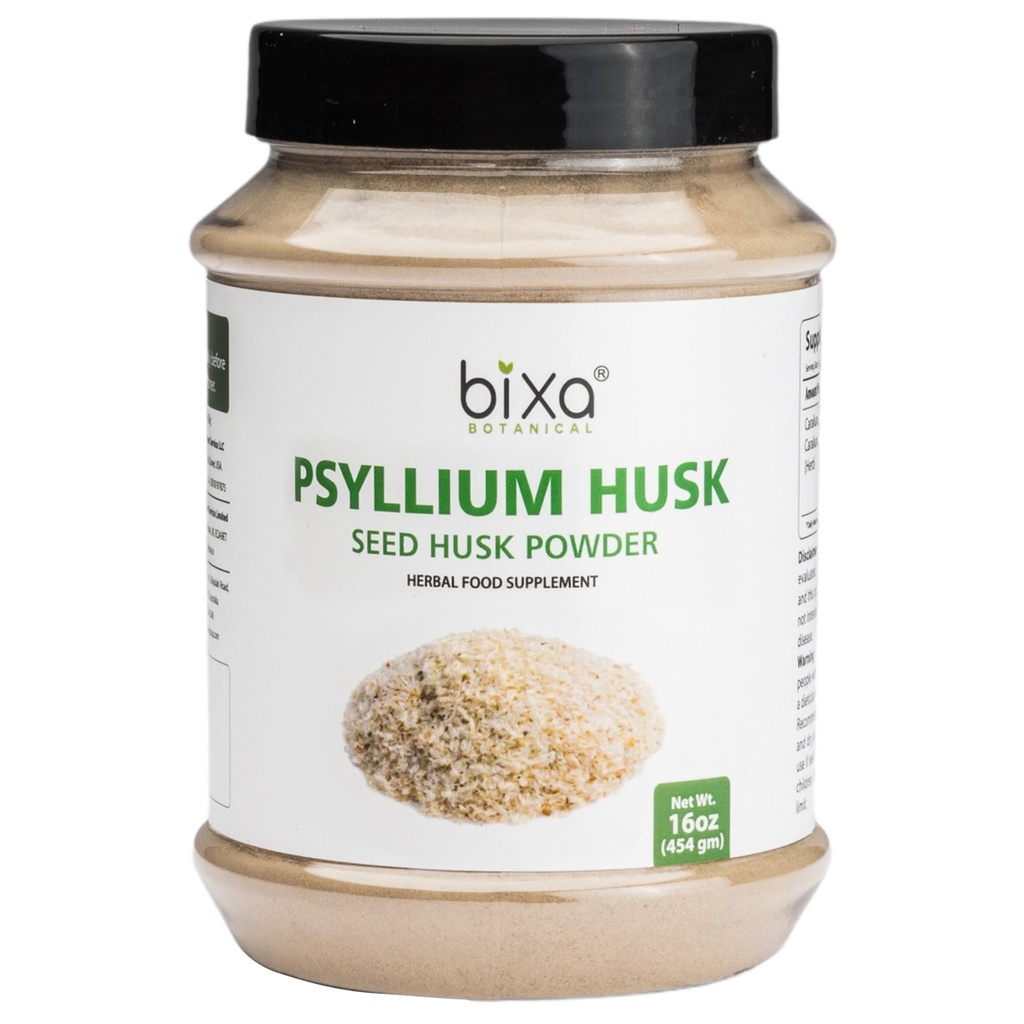 Bixa BOTANICAL Psyllium Husk Toz | Plantago Ovata . Ayurvedic Herbal Supplement | Keeps Gut Motness | 1 Pound / 16 OZ | Gluten Free, Non-GMO, Steam Tedavi Edildi, Vegan, 100% Pure.